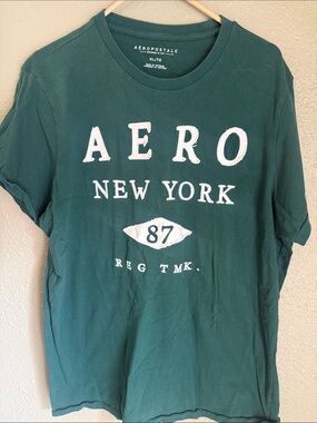 Aeropostale Dark Teal AERO New York 87 Graphic Tee